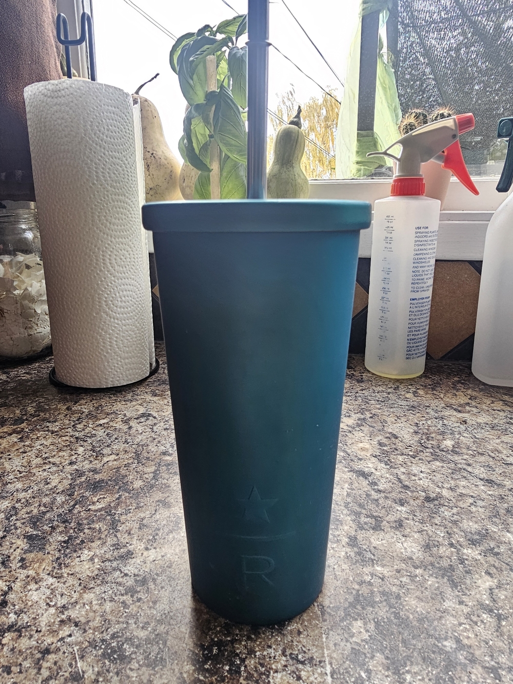 Starbucks Reserve Blue Metallic Stainless Steel Cold Cup with Straw